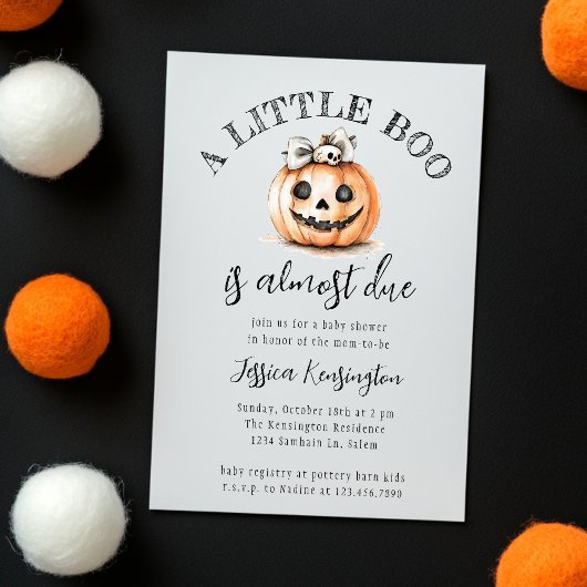 Halloween Pumpkin Little Boo Schattige Baby shower Kaart