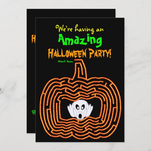 Halloween Pumpkin Maze en Ghost Kaart (Voorkant / Achterkant)