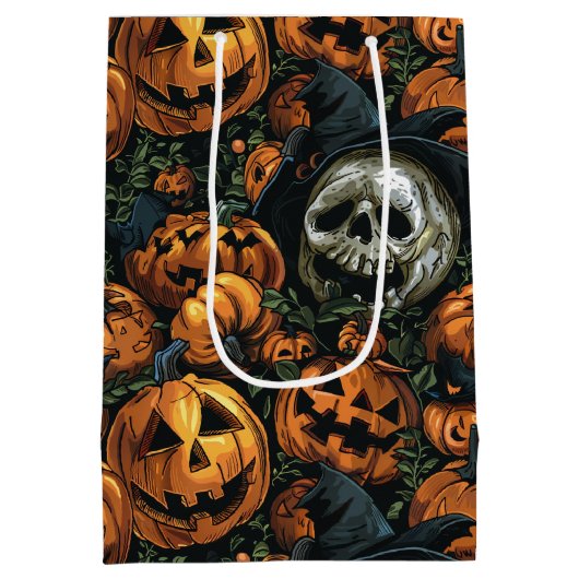 Halloween Pumpkin Medium Cadeauzakje (Achterkant)