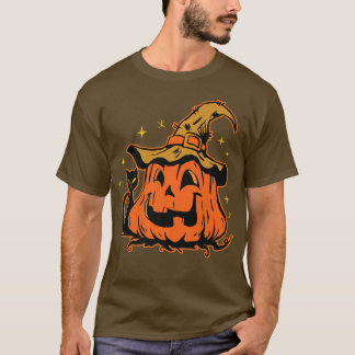Halloween Pumpkin met heksen Pet en Kattenafbeeldi T-shirt