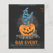 Halloween Pumpkin met Sjabloon handbediende Bar Flyer (Voorkant)
