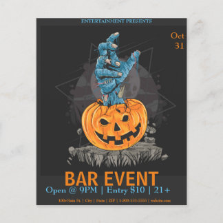 Halloween Pumpkin met Sjabloon handbediende Bar Flyer