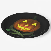 Halloween Pumpkin met wijnstokken Papieren Bordje (Gekanteld)
