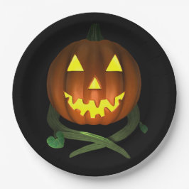 Halloween Pumpkin met wijnstokken Papieren Bordje