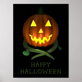 Halloween Pumpkin met wijnstokken Poster