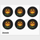 Halloween Pumpkin met wijnstokken Ronde Sticker (Vel)
