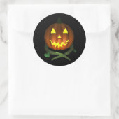 Halloween Pumpkin met wijnstokken Ronde Sticker (Tas)