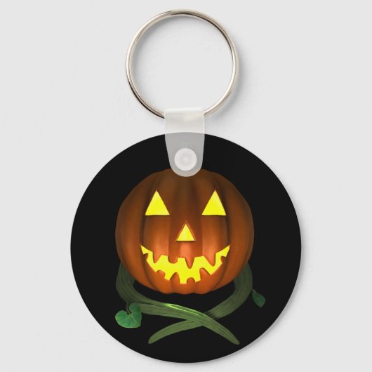 Halloween Pumpkin met wijnstokken Sleutelhanger (Voorkant)