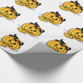 Halloween Pumpkin met zwarte kat Cadeaupapier (Hoek)
