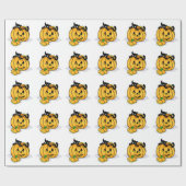 Halloween Pumpkin met zwarte kat Cadeaupapier (Vlak)