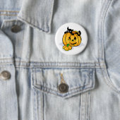 Halloween Pumpkin met zwarte kat Ronde Button 5,7 Cm (In situ)