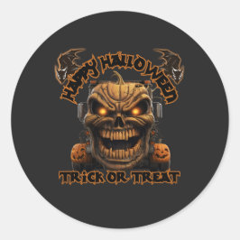 Halloween Pumpkin Monster Truck Spooky Haunted Nig Ronde Sticker