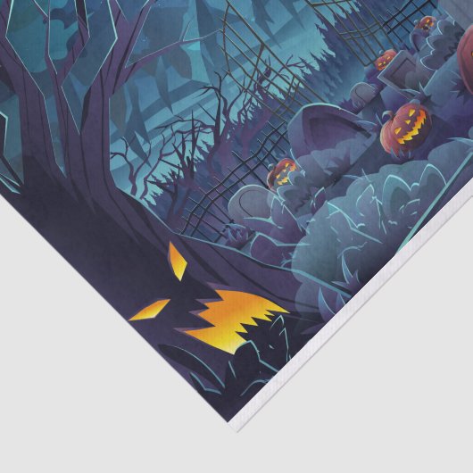 Halloween Pumpkin Moon begraafplaats Tissuepapier (Detail)