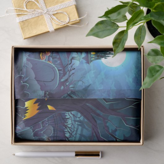 Halloween Pumpkin Moon begraafplaats Tissuepapier (Geschenk)