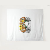 Halloween Pumpkin Music Symbols Music Teacher Wandkleed (Voorkant (horizontaal))