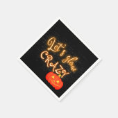 Halloween Pumpkin Neon Sign on Brick Wall Servet (Hoek)