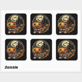 Halloween Pumpkin No 2 Classic Square Stickers (Vel)