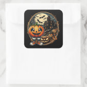 Halloween Pumpkin No 2 Classic Square Stickers (Tas)