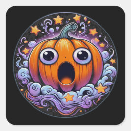 Halloween Pumpkin No 3 Classic Square Sticker