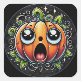 Halloween Pumpkin No 4 Classic Square Stickers