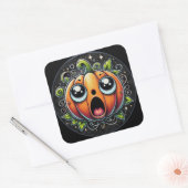 Halloween Pumpkin No 4 Classic Square Stickers (Envelop)