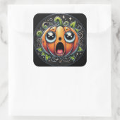 Halloween Pumpkin No 4 Classic Square Stickers (Tas)