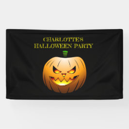 Halloween Pumpkin op een partijbanner Spandoek