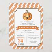 Halloween Pumpkin Oranje Baby shower Kaart (Voorkant / Achterkant)