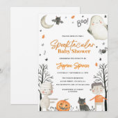 Halloween Pumpkin Oranje Baby shower Kaart (Voorkant / Achterkant)