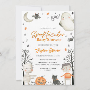Halloween Pumpkin Oranje Baby shower Kaart