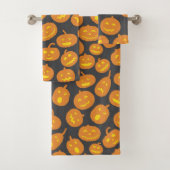 Halloween Pumpkin Oranje Black Jack O'Lantern Bad Handdoek (Insitu)