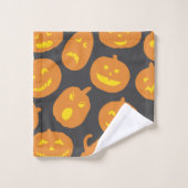Halloween Pumpkin Oranje Black Jack O'Lantern Bad Handdoek (Wasdoekje)