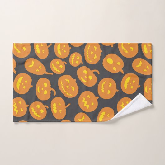 Halloween Pumpkin Oranje Black Jack O'Lantern Bad Handdoek (Handdoek)
