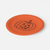 Halloween Pumpkin Oranje Jack-o-Lantern Papieren Bordje (Gekanteld)