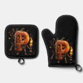 Halloween Pumpkin Ovenwant & Pannenlap Set (Voorkant)