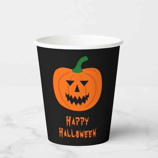 Halloween Pumpkin-papierbekertjes Papieren Bekers (Voorkant)
