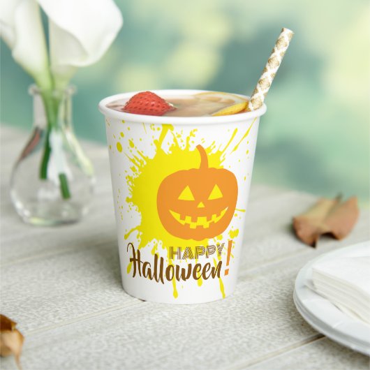 Halloween Pumpkin Papieren Bekers (Insitu)