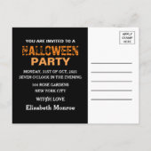 Halloween Pumpkin Party Invitation Briefkaart (Achterkant)