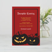 Halloween Pumpkin Party Invitation Kaart (Staand voorkant)