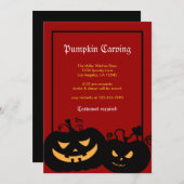 Halloween Pumpkin Party Invitation Kaart (Voorkant / Achterkant)