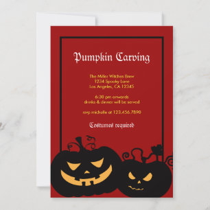Halloween Pumpkin Party Invitation Kaart