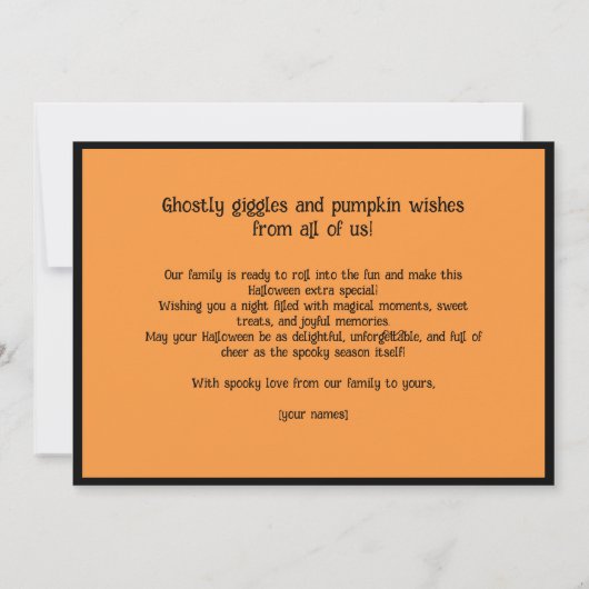 Halloween Pumpkin Patch Family Fun Kaart (Achterkant)