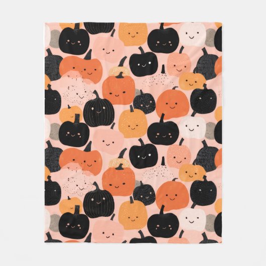 Halloween Pumpkin Patch Fleece Deken (Voorkant)