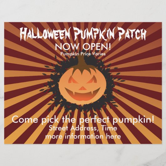 Halloween Pumpkin Patch Flyer (Voorkant)