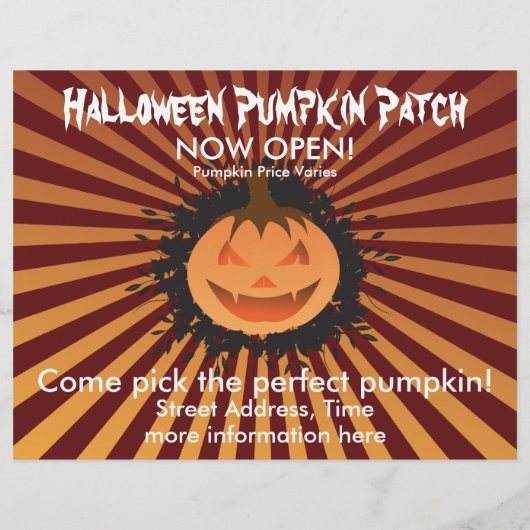 Halloween Pumpkin Patch Flyer (Achterkant)