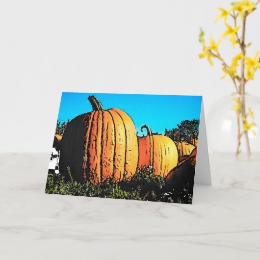 Halloween Pumpkin Patch in Daytime Kaart (Gele Bloem)