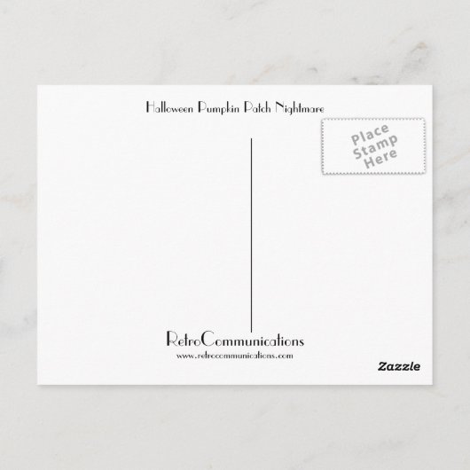 Halloween Pumpkin Patch Nightmare Briefkaart (Achterkant)