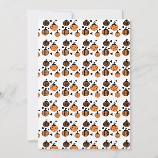Halloween Pumpkin Pattern Birthday Party Event Kaart (Achterkant)