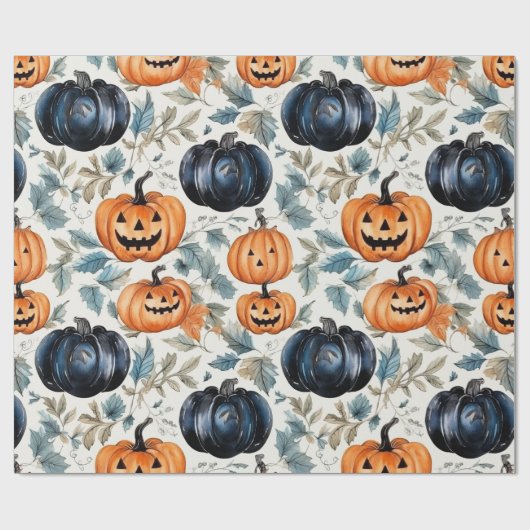 Halloween Pumpkin Pattern Cadeaupapier (Vlak)