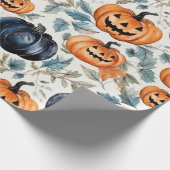 Halloween Pumpkin Pattern Cadeaupapier (Hoek)